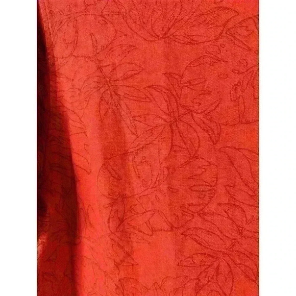 Nicole Miller Original V-Neck Linen Blend Shift Dress Palm Tree Classic Size L - Picture 4 of 7